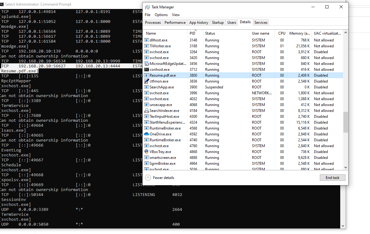 Process Confirmation in Task Manager
